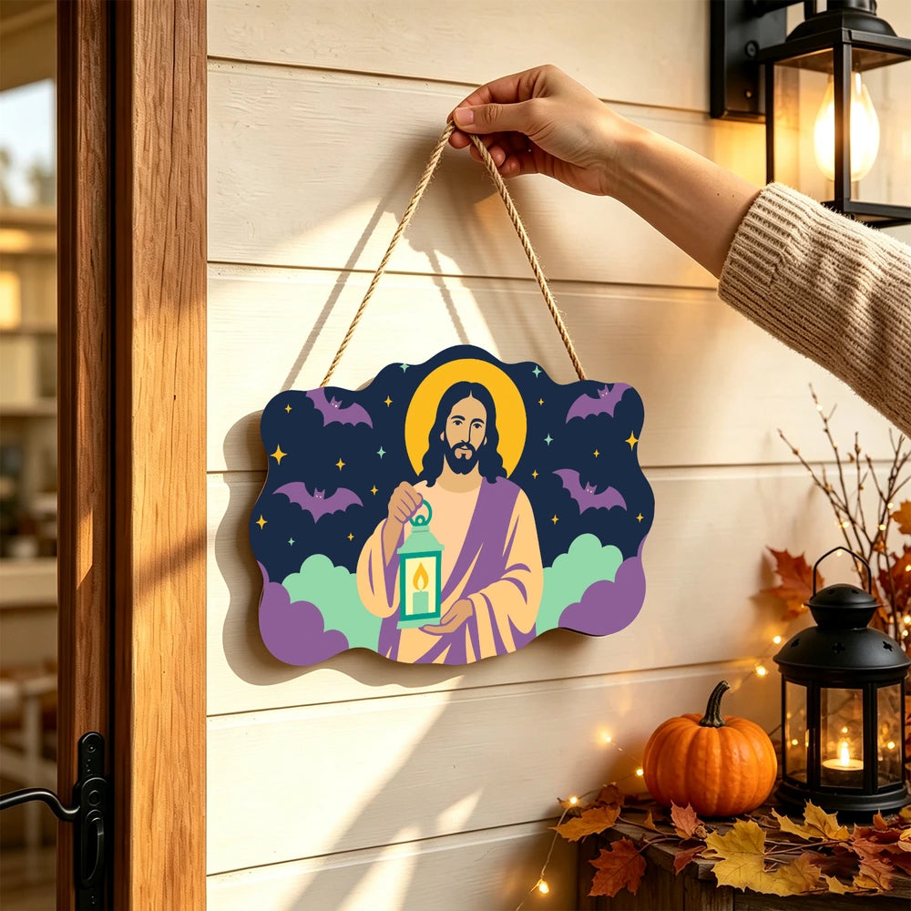 Paint by Numbers - Wooden Door Hanger | Jesus with a Lantern in the Night