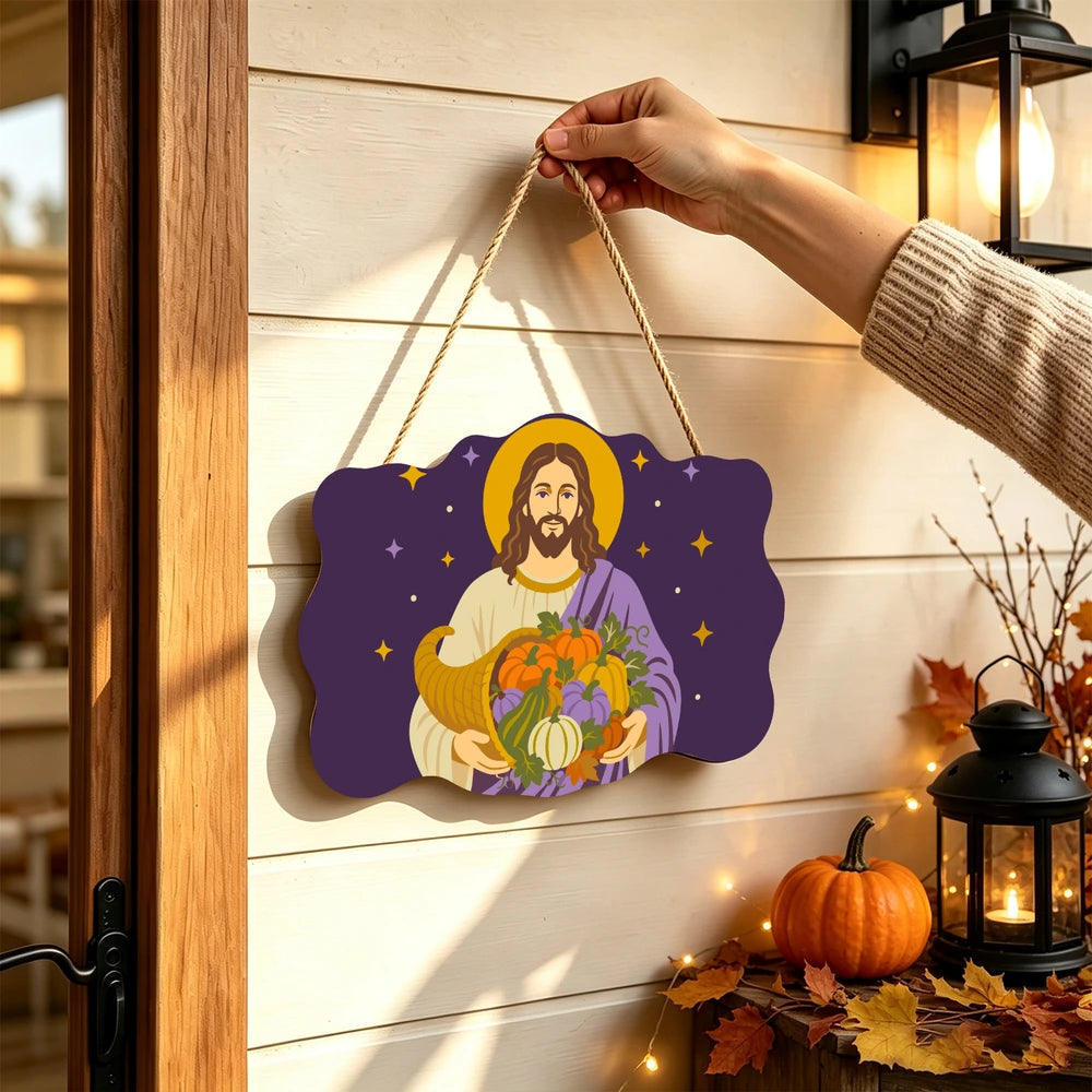 Paint by Numbers - Wooden Door Hanger | Jesus with the Harvest Basket