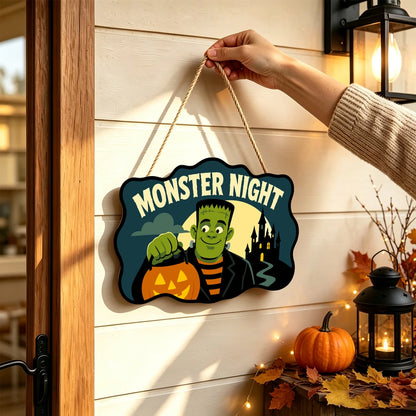 Paint by Numbers - Wooden Door Hanger | Monster Night