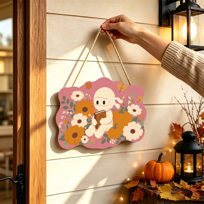 Paint by Numbers - Wooden Door Hanger | Mummy Reading Among Flowers