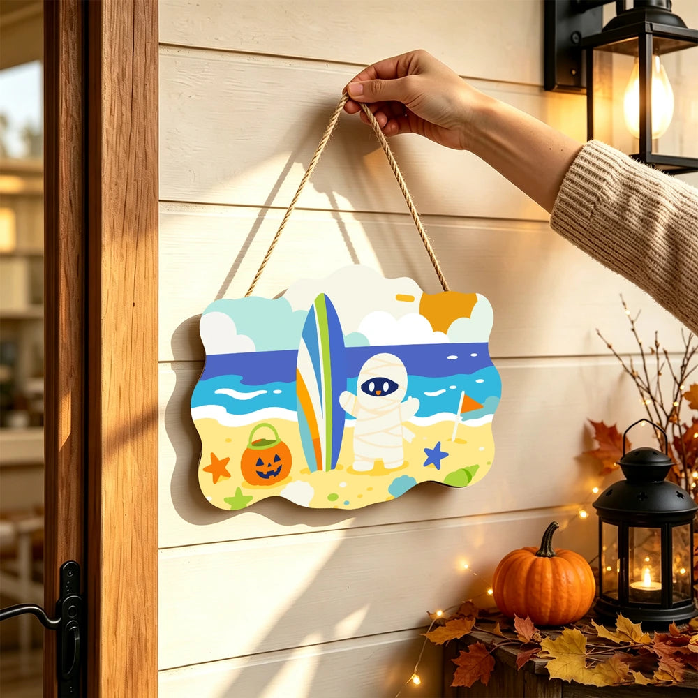 Paint by Numbers - Wooden Door Hanger | Mummy at the Beach