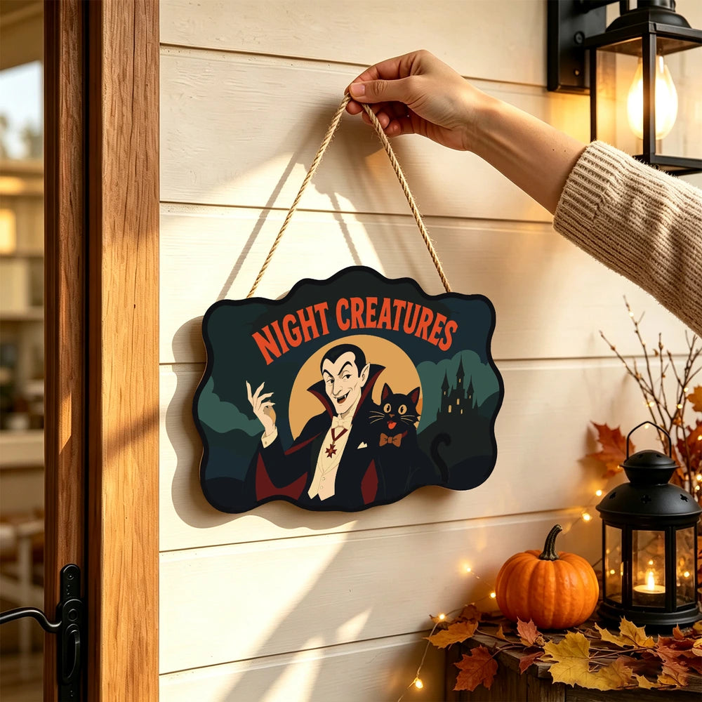 
Paint by Numbers - Wooden Door Hanger | Night Creatures