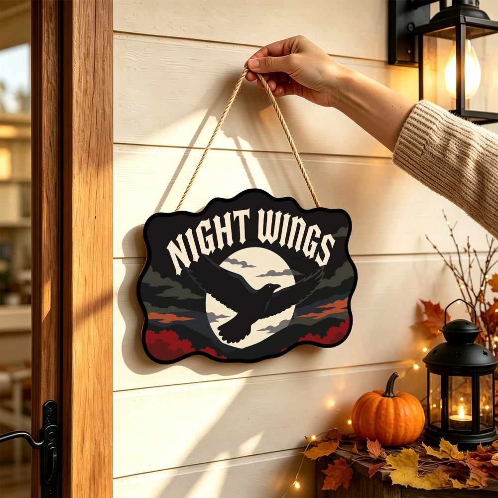 
Paint by Numbers - Wooden Door Hanger | Night Wings