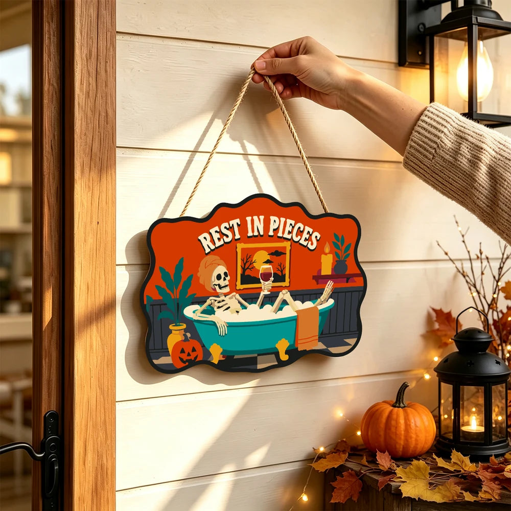 Paint by Numbers - Wooden Door Hanger | Rest in Pieces