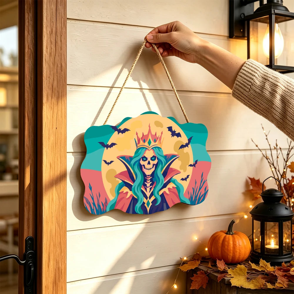 Paint by Numbers - Wooden Door Hanger | Skeleton Queen with a Crown