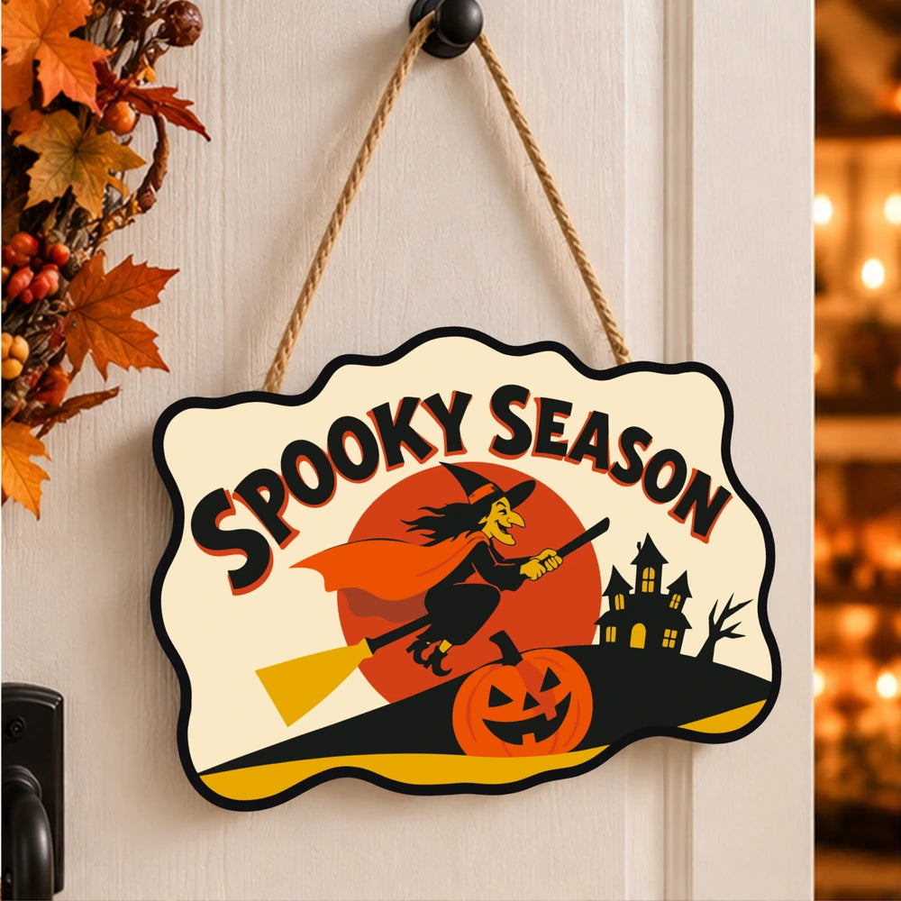 Paint by Numbers - Wooden Door Hanger | Spooky Season Witch