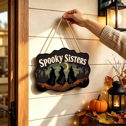 Paint by Numbers - Wooden Door Hanger | Spooky Sisters