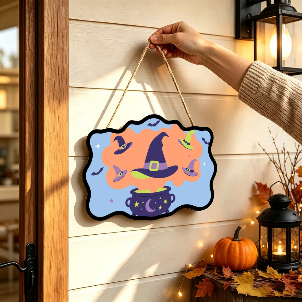 
Paint by Numbers - Wooden Door Hanger | Witch Hats from the Cauldron