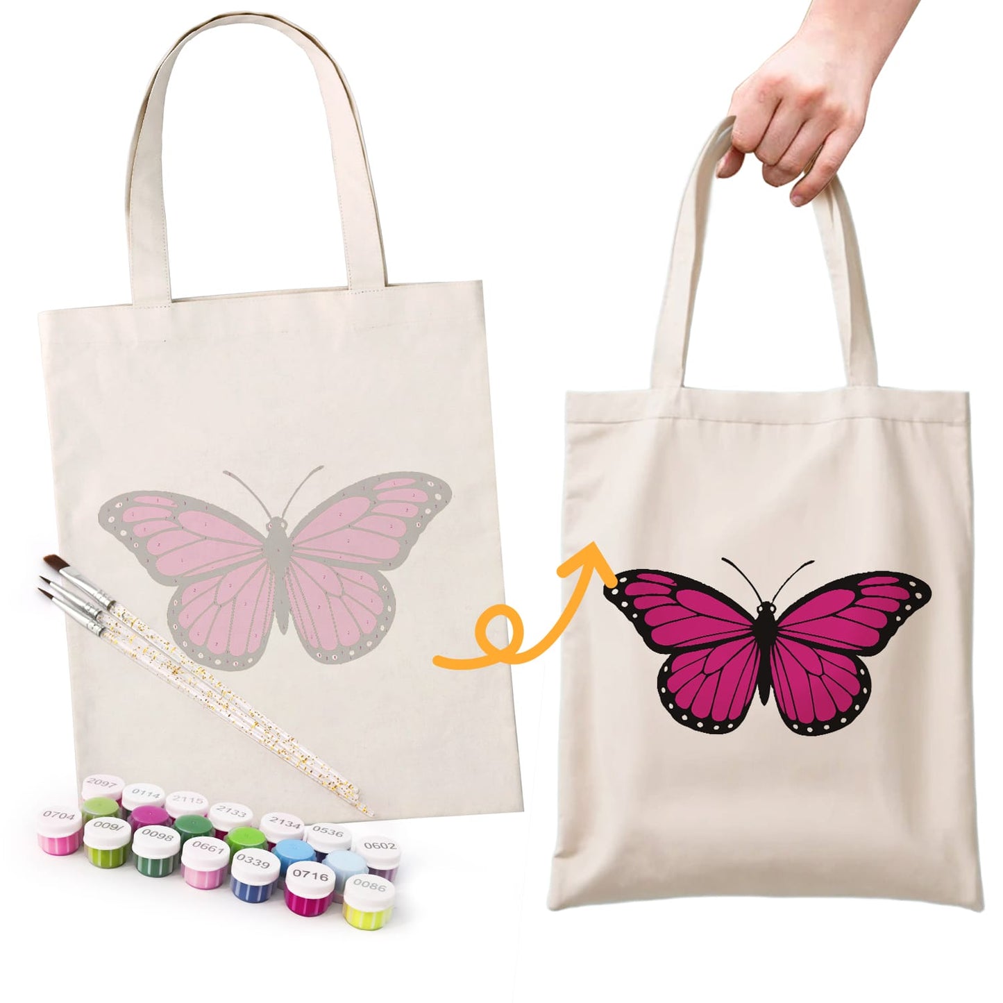 Paint by Numbers – DIY Totebag | Butterfly Charm