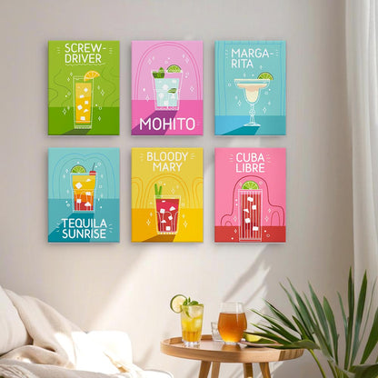 Paint by Numbers – 6 Mini Paintings | Pop Art Cocktail Classics
