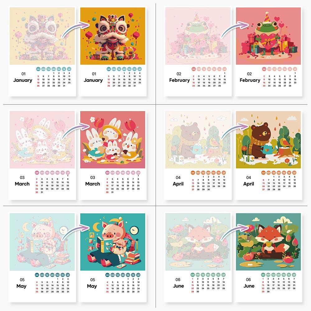 
Paint by Numbers - 2025 Desk Calendar - Cute Critter Parade