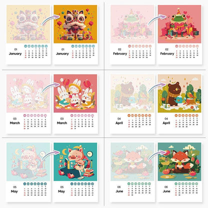 Paint by Numbers - 2025 Desk Calendar - Cute Critter Parade