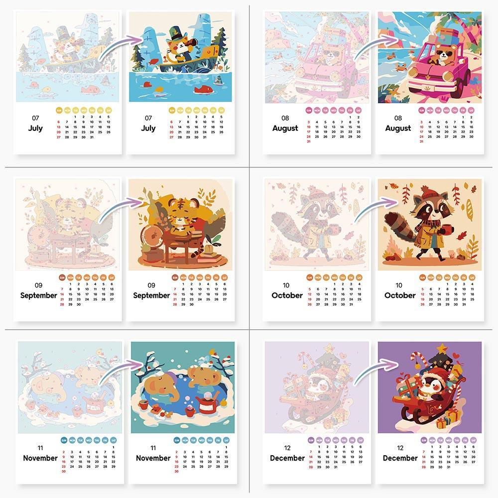 Paint by Numbers - 2025 Desk Calendar - Cute Critter Parade