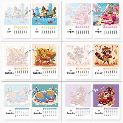 Paint by Numbers - 2025 Desk Calendar - Cute Critter Parade