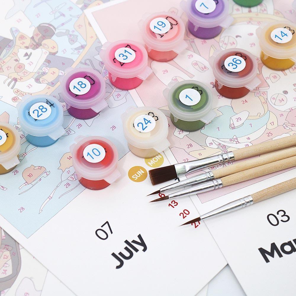 Paint by Numbers - 2025 Desk Calendar - Cute Critter Parade