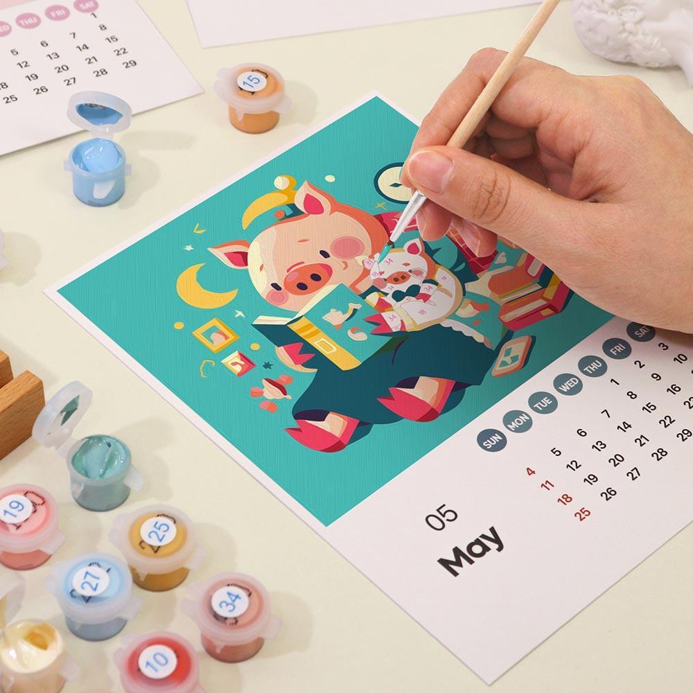 Paint by Numbers - 2025 Desk Calendar - Cute Critter Parade