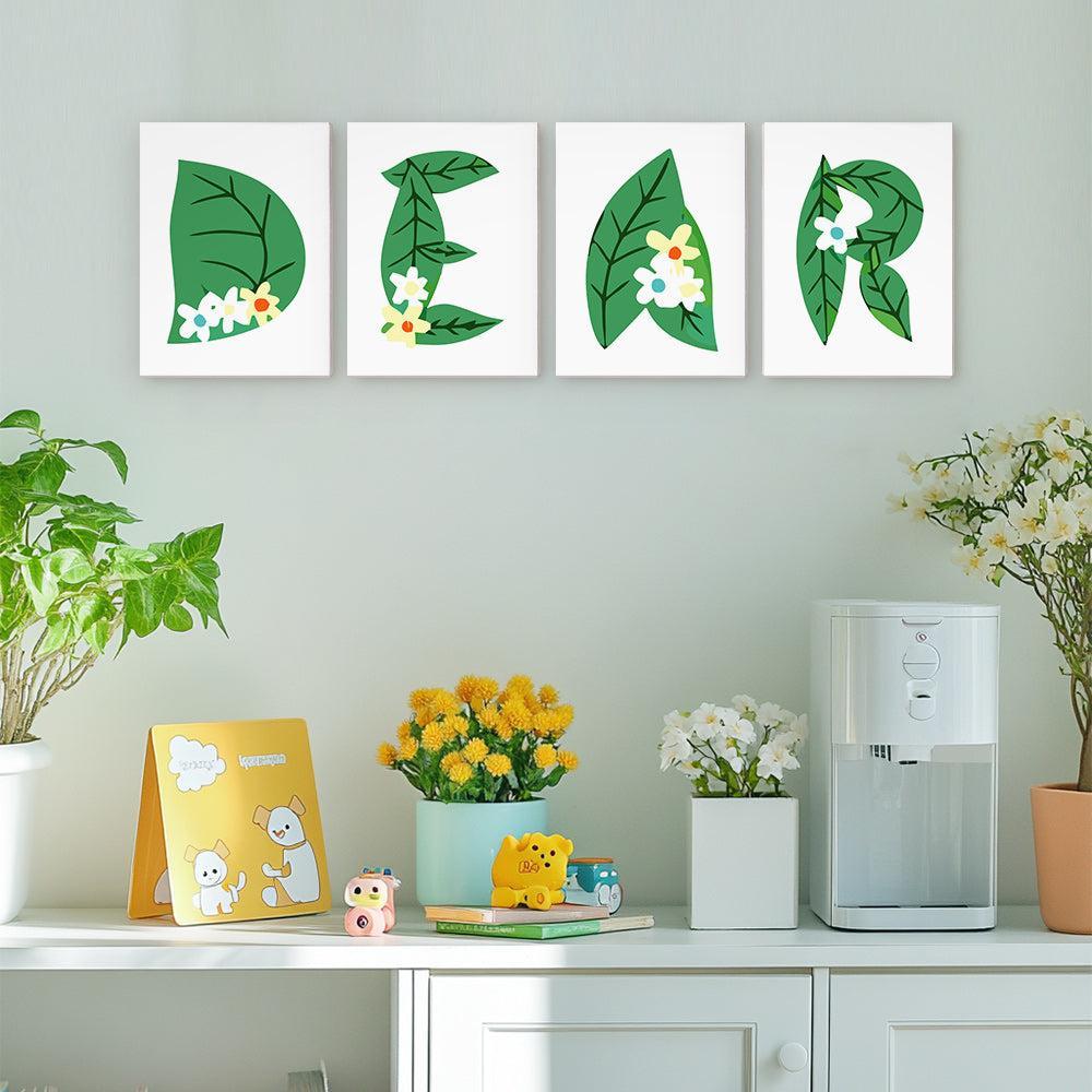 Paint by Numbers – Alphabet Painting Kit | A to Z Leafy Green Letters