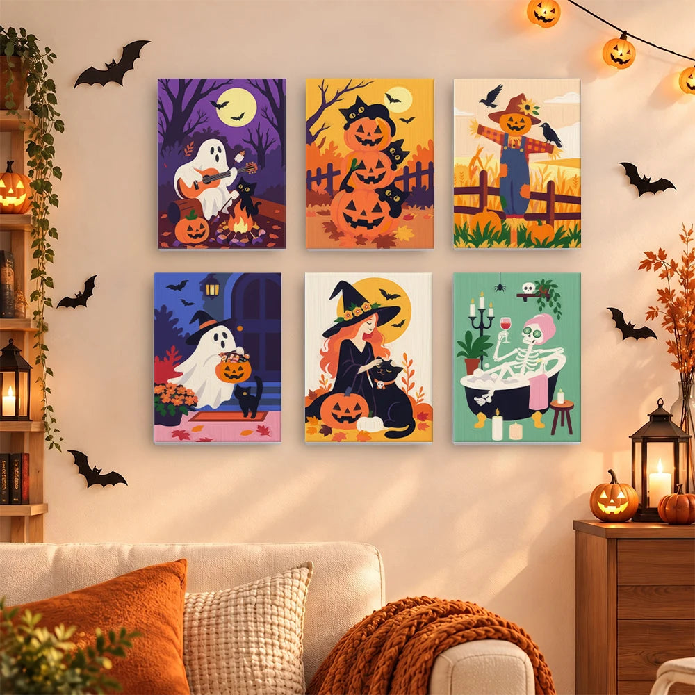 Paint by Numbers – 6 Mini Paintings | Cozy Autumn Night Tales Set