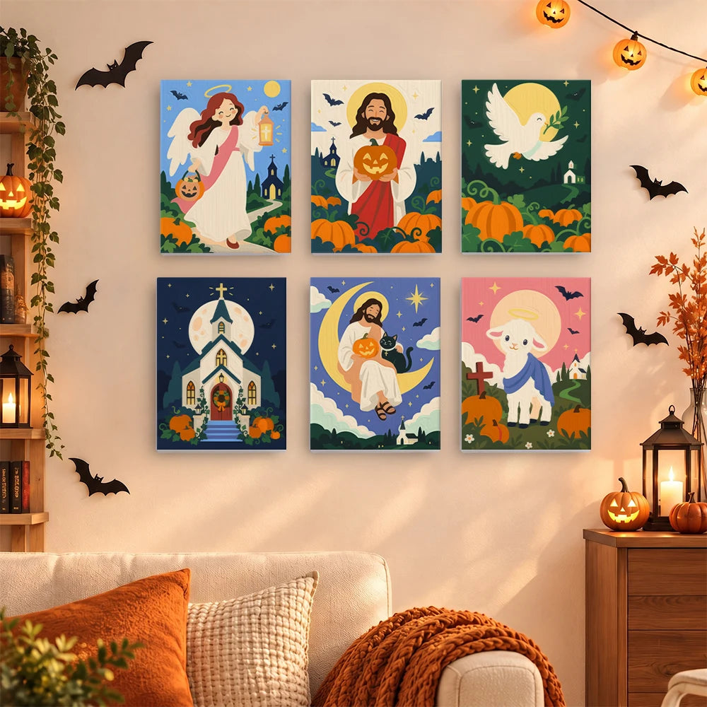 
Paint by Numbers – 6 Mini Paintings | Faithful Autumn Blessings Set