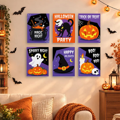 Paint by Numbers – 6 Mini Paintings | Magic Night Halloween Party Set