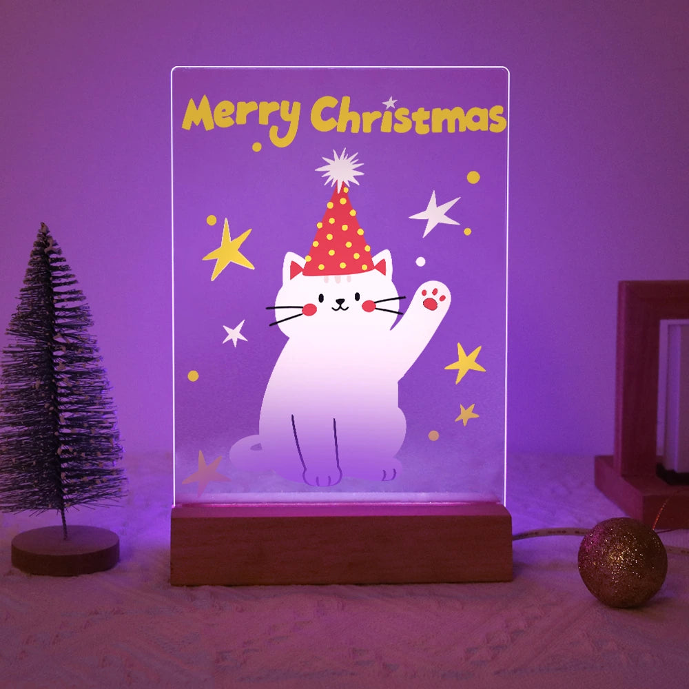 Paint by Numbers - Christmas Light | White Cat in a Party Hat