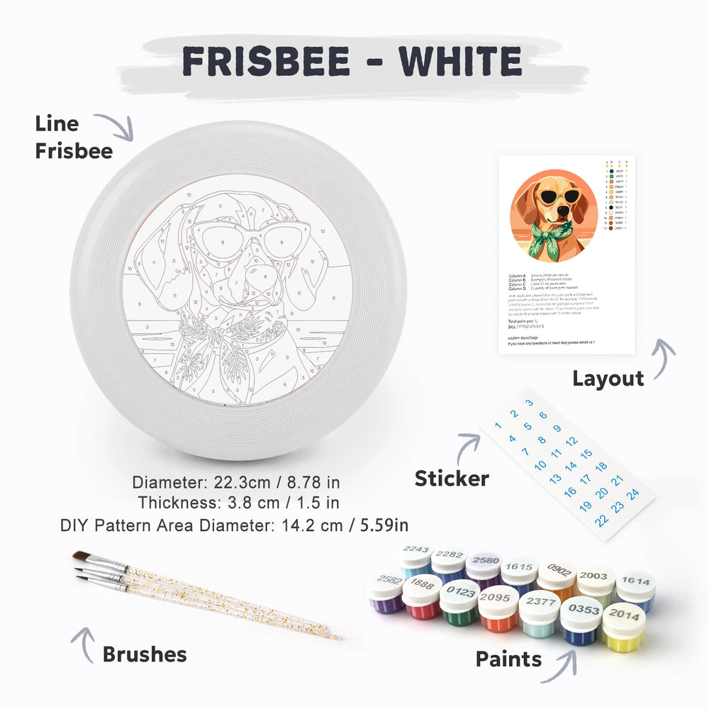 
Paint by Numbers - Frisbee | Beach Dog in Sunglasses