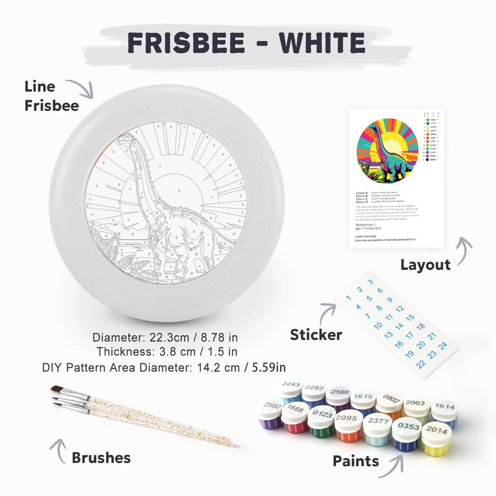 
Paint by Numbers - Frisbee | Brontosaurus at Sunrise