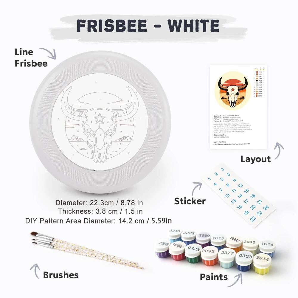 Paint by Numbers - Frisbee | Bull Skull with a Star