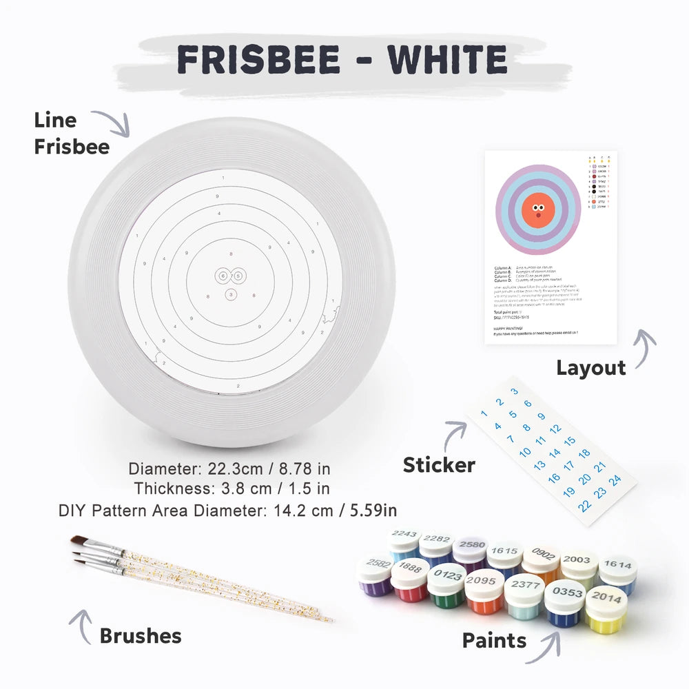 
Paint by Numbers - Frisbee | Bullseye Face in Orange