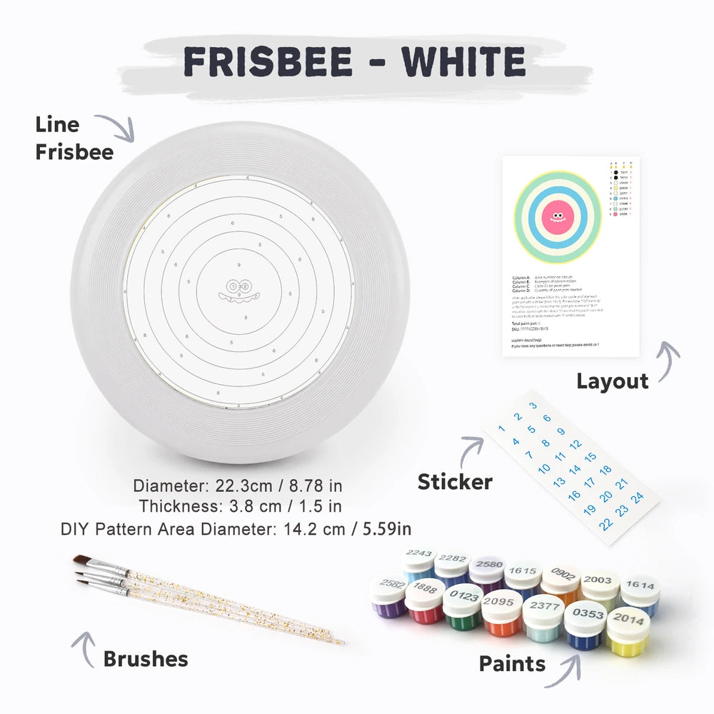 
Paint by Numbers - Frisbee | Bullseye Face in Pink