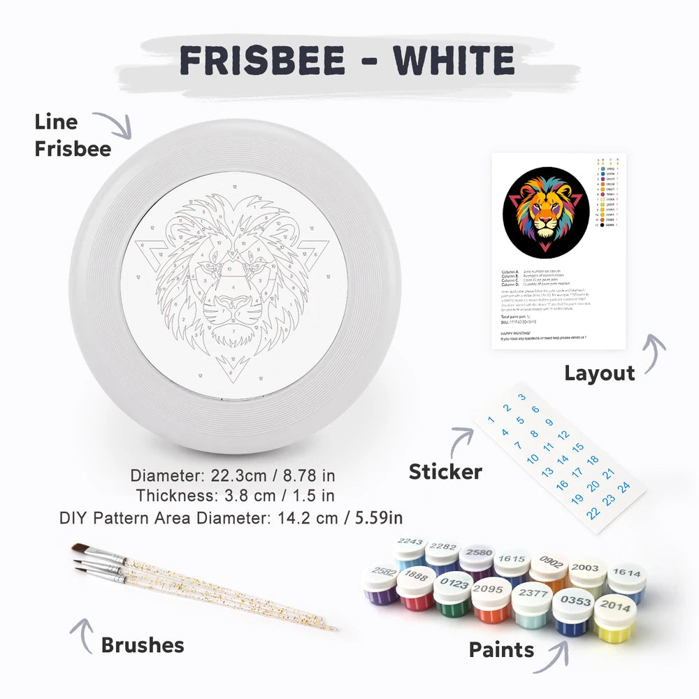 
Paint by Numbers - Frisbee | Colorful Lion Emblem