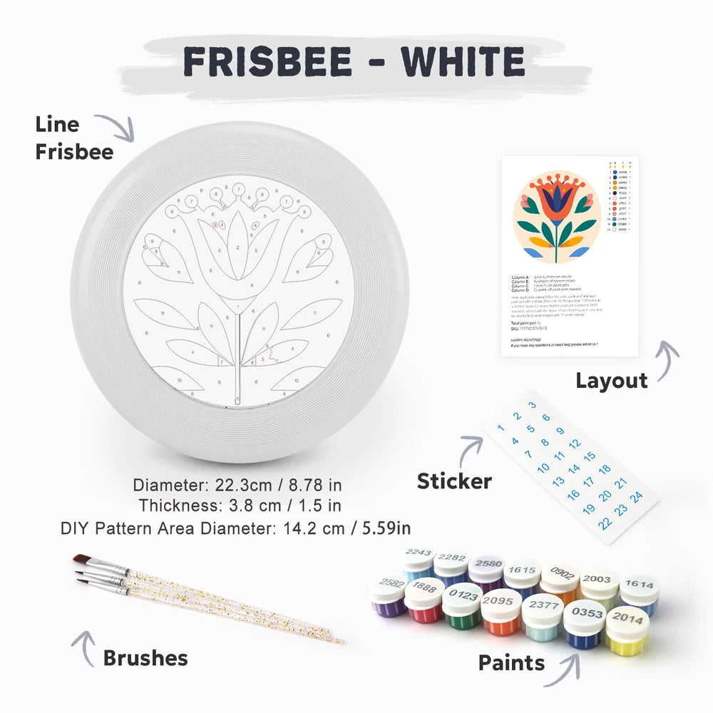 
Paint by Numbers - Frisbee | Folk Bloom in Orange