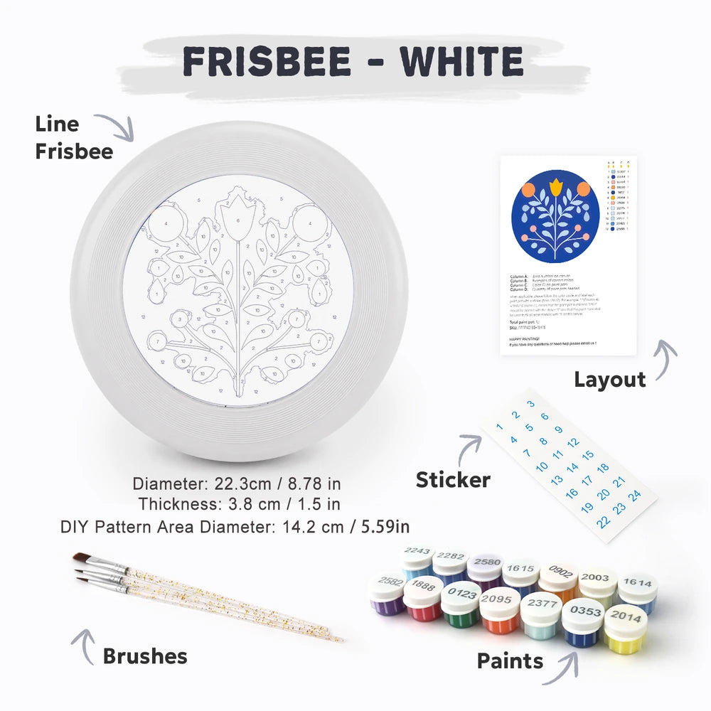 Paint by Numbers - Frisbee | Folk Branch on Blue