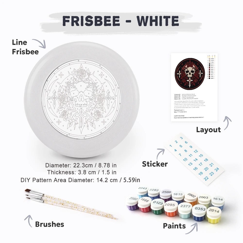 Paint by Numbers - Frisbee | Gothic Skull Crest