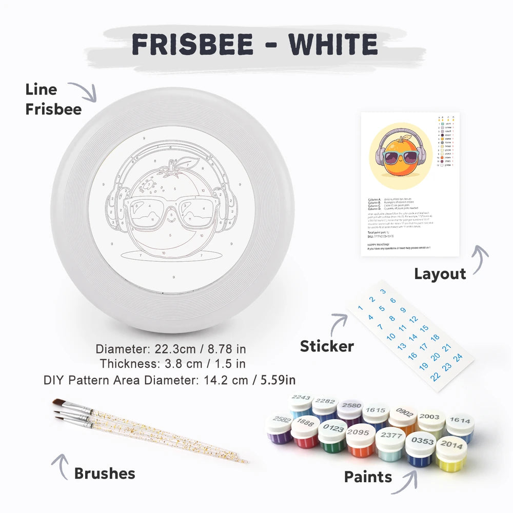 Paint by Numbers - Frisbee | Orange with Headphones