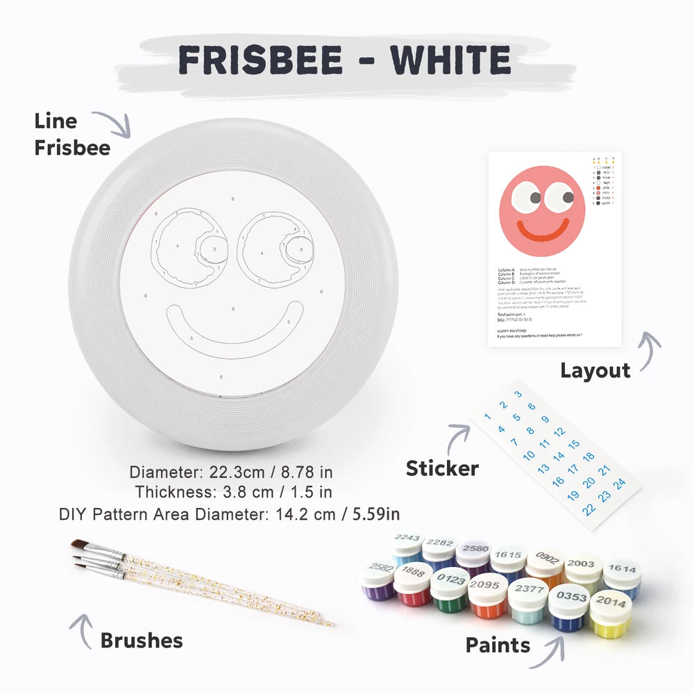 Paint by Numbers - Frisbee | Pink Smiley Face