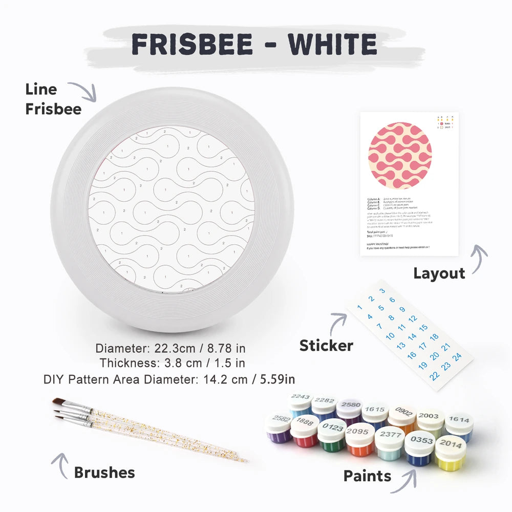 
Paint by Numbers - Frisbee | Pink Wave Pattern