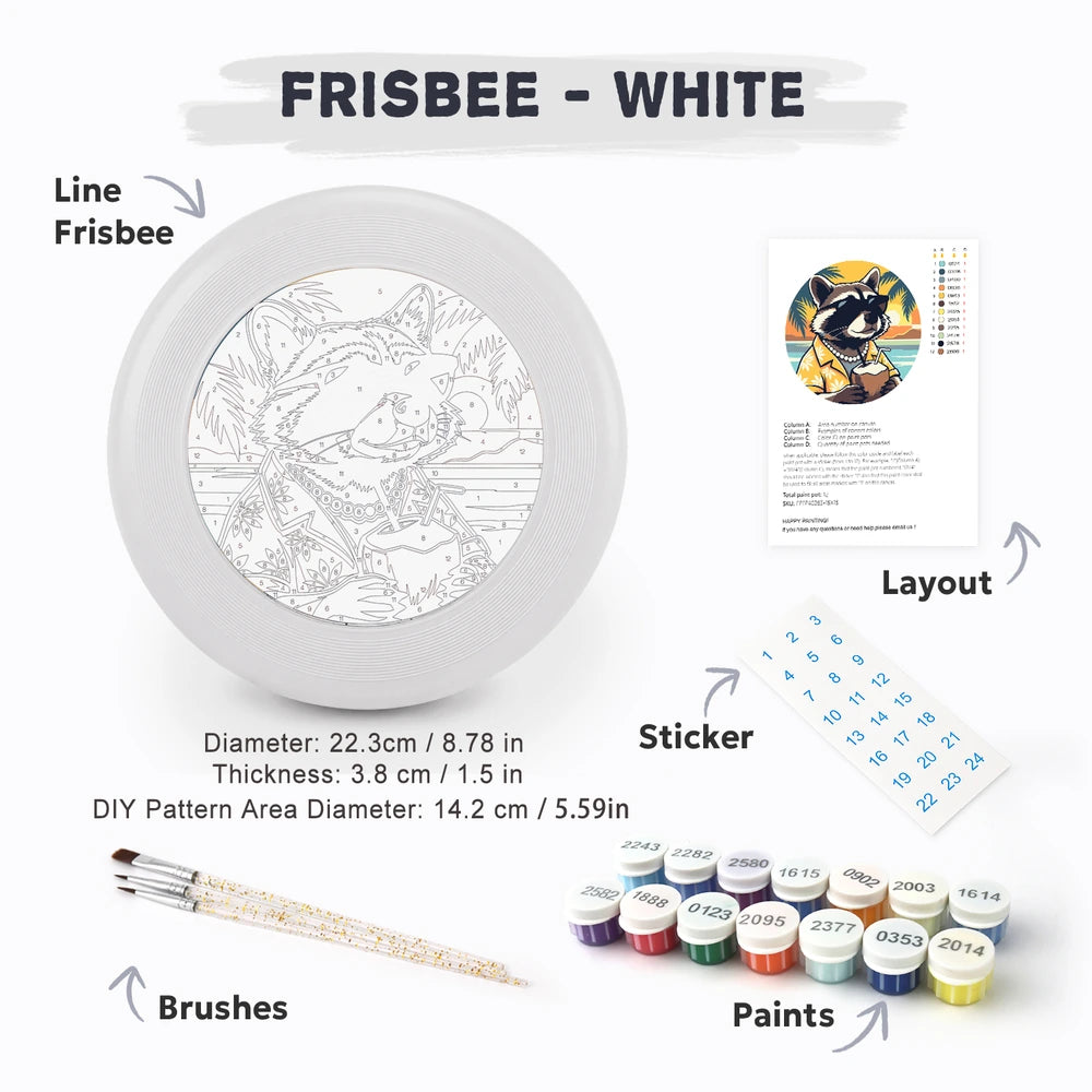 Paint by Numbers - Frisbee | Raccoon on Holiday