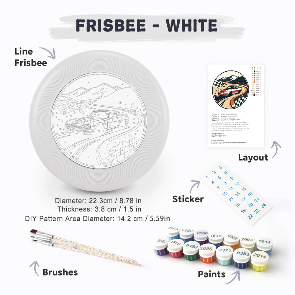 
Paint by Numbers - Frisbee | Race Car on the Track