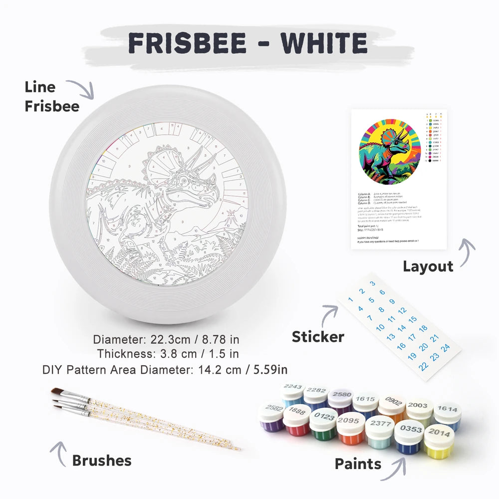 Paint by Numbers - Frisbee | Rainbow Triceratops