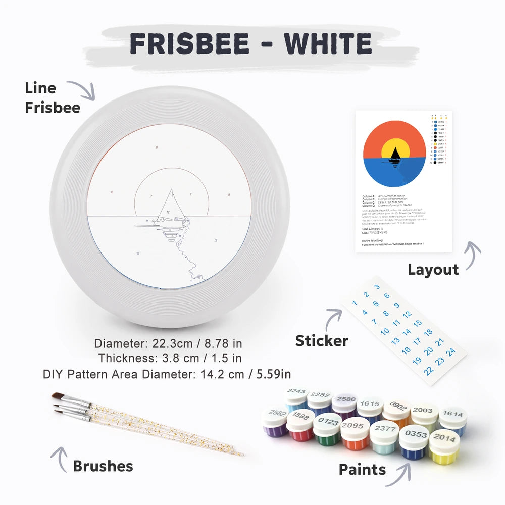 Paint by Numbers - Frisbee | Sailboat at Sunset