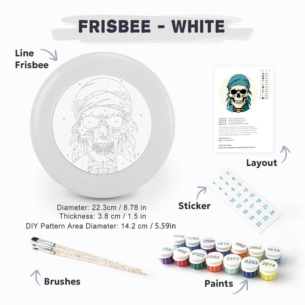 
Paint by Numbers - Frisbee | Skull in a Teal Bandana