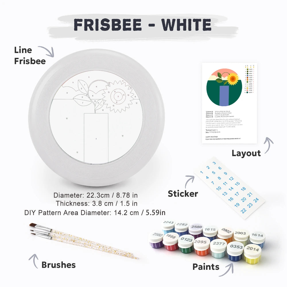 Paint by Numbers - Frisbee | Sunflower in a Vase