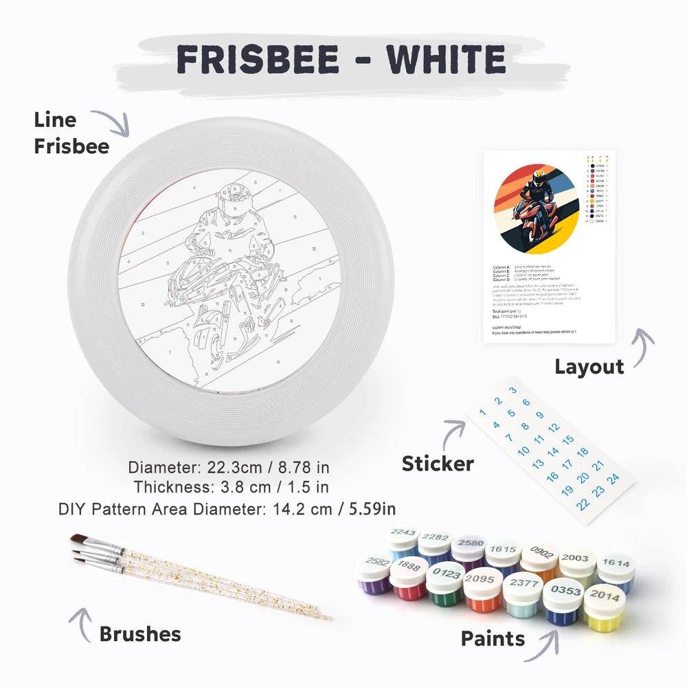 
Paint by Numbers - Frisbee | Sunset Motorcycle Rider
