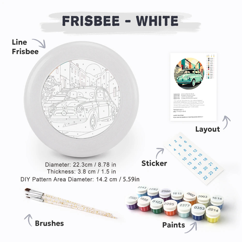 
Paint by Numbers - Frisbee | Vintage Car in the Village