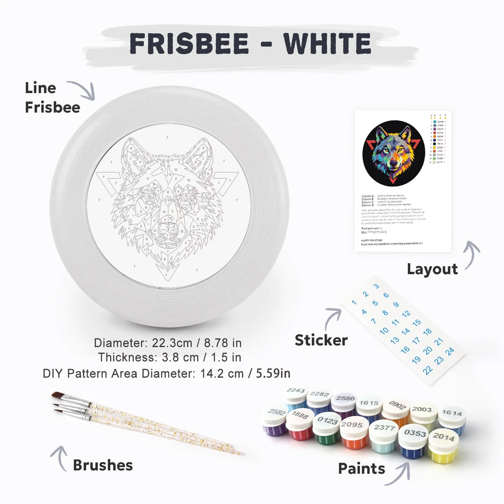 Paint by Numbers - Frisbee | Wolf Head Emblem