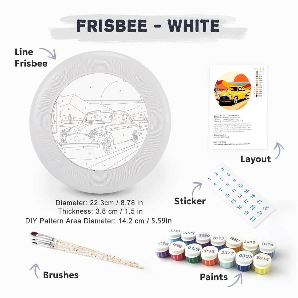 
Paint by Numbers - Frisbee | Yellow Car at Sunset