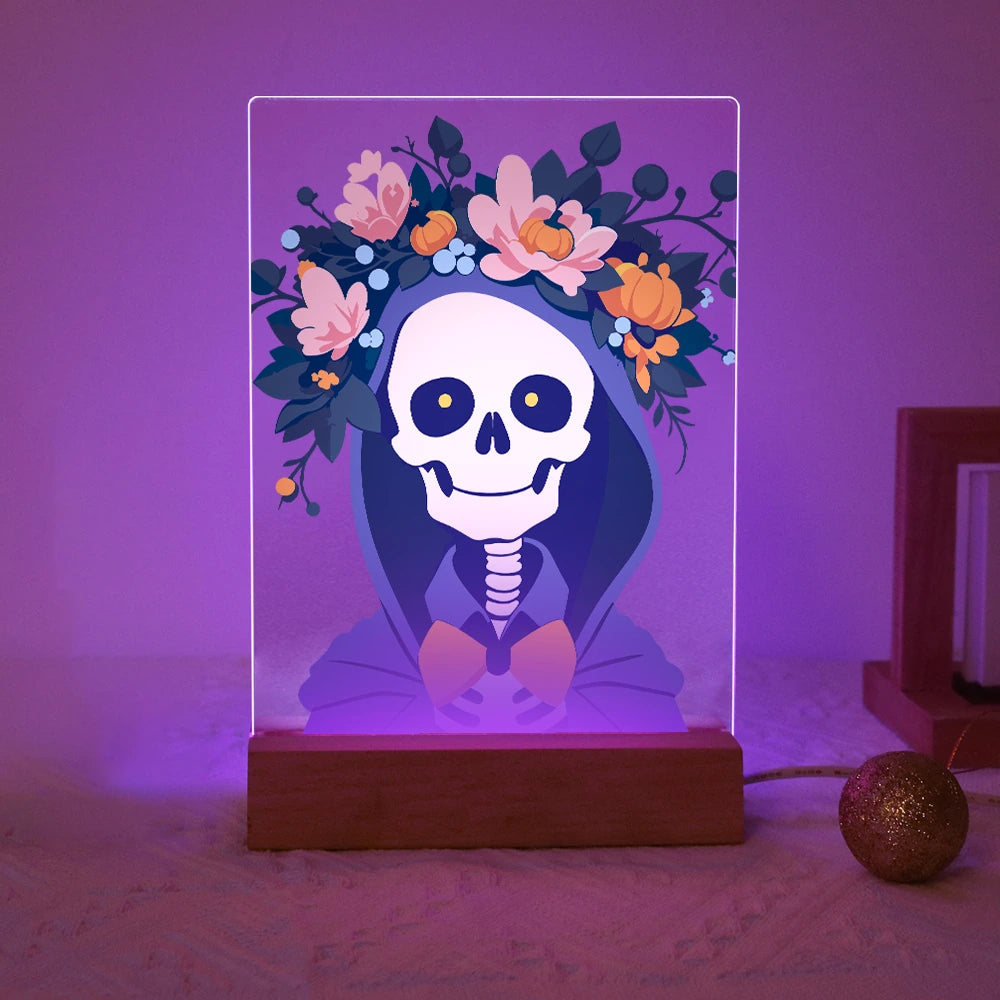 
Paint by Numbers - Halloween Light | Reaper with Flower Wreath