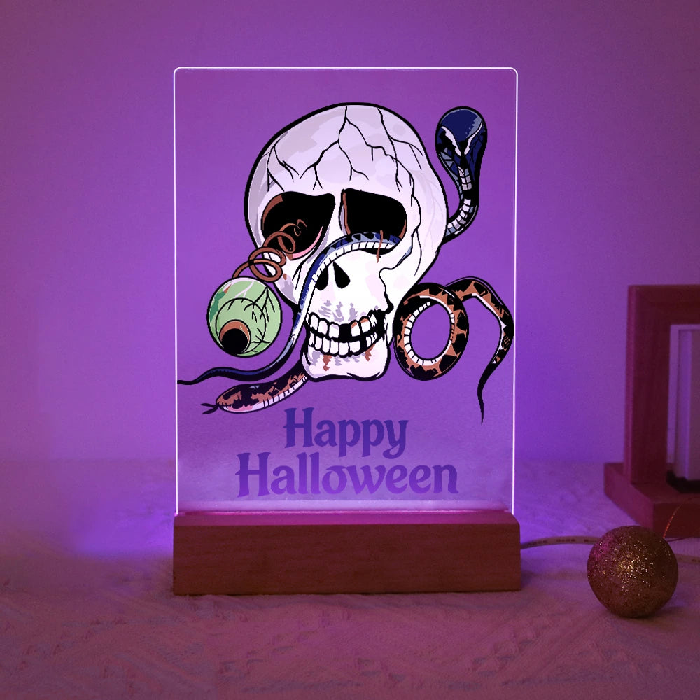 
Paint by Numbers - Halloween Light | Skull with Snake and Eye