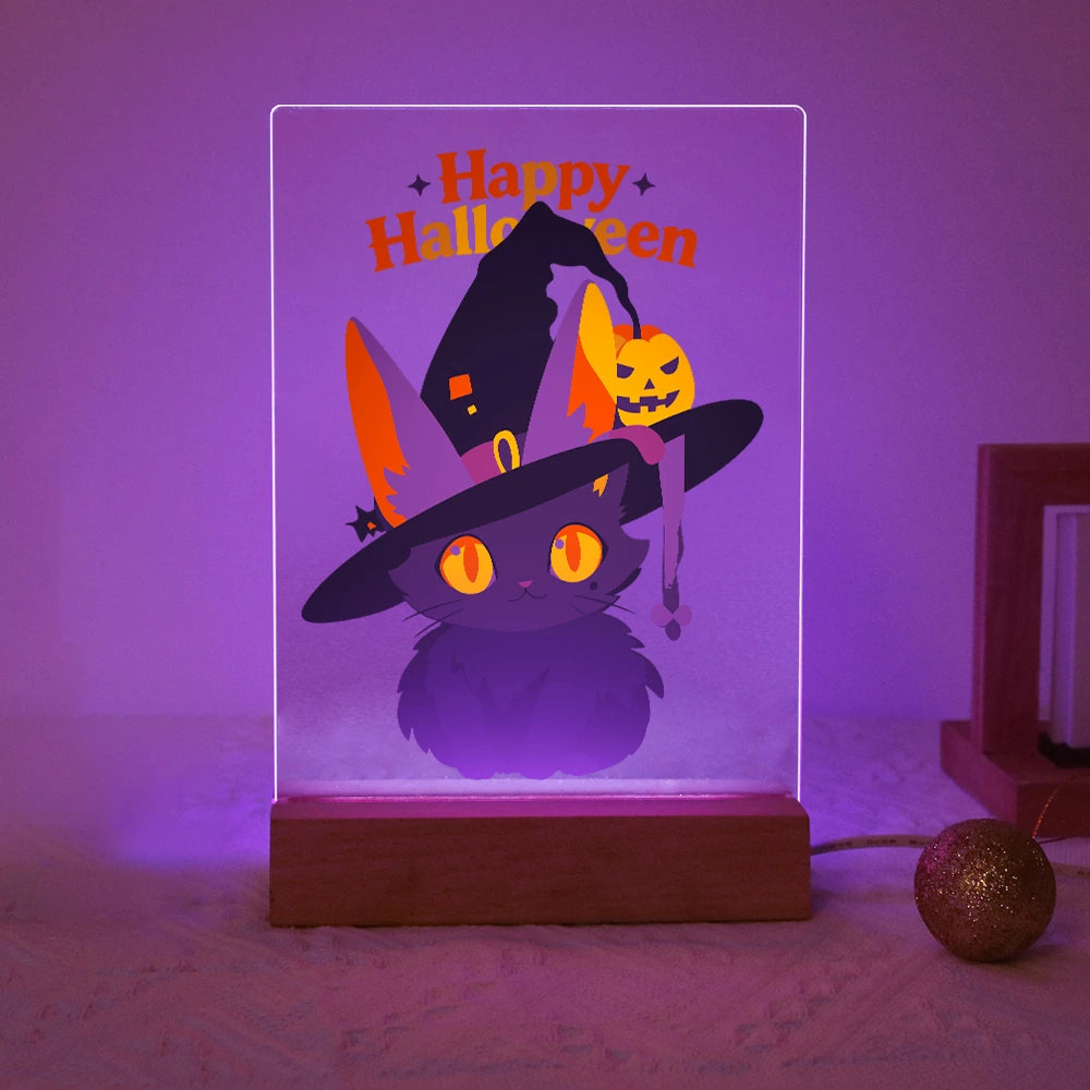 Paint by Numbers - Halloween Light | Witch Cat in a Big Hat